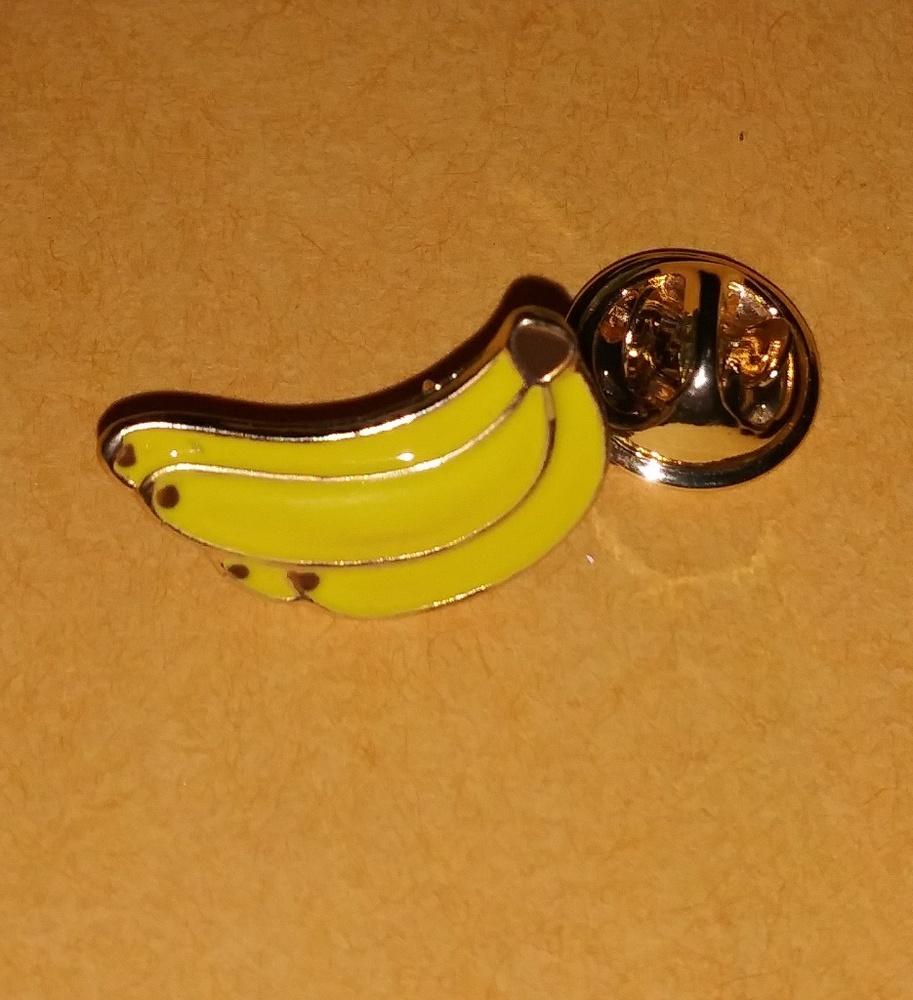 Banana Pinback Brooch Button Bananas Yellow Pin